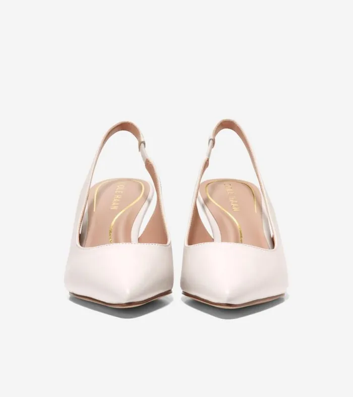 Women Heels and Pumps Cole Haan Vandam Sling Back Pumps Ivory