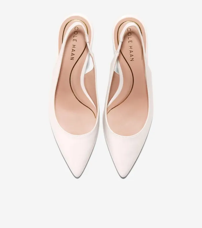 Women Heels and Pumps Cole Haan Vandam Sling Back Pumps Ivory