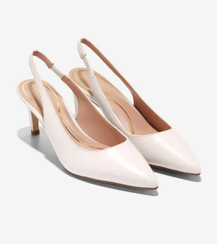 Women Heels and Pumps Cole Haan Vandam Sling Back Pumps Ivory