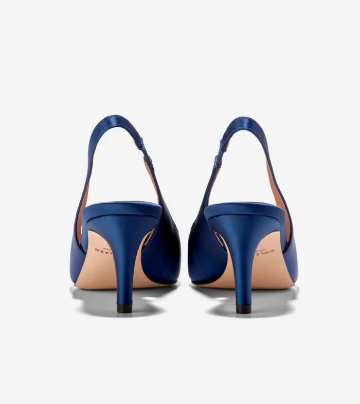 Women Heels and Pumps Cole Haan Vandam Sling Back Pumps Navy Blue