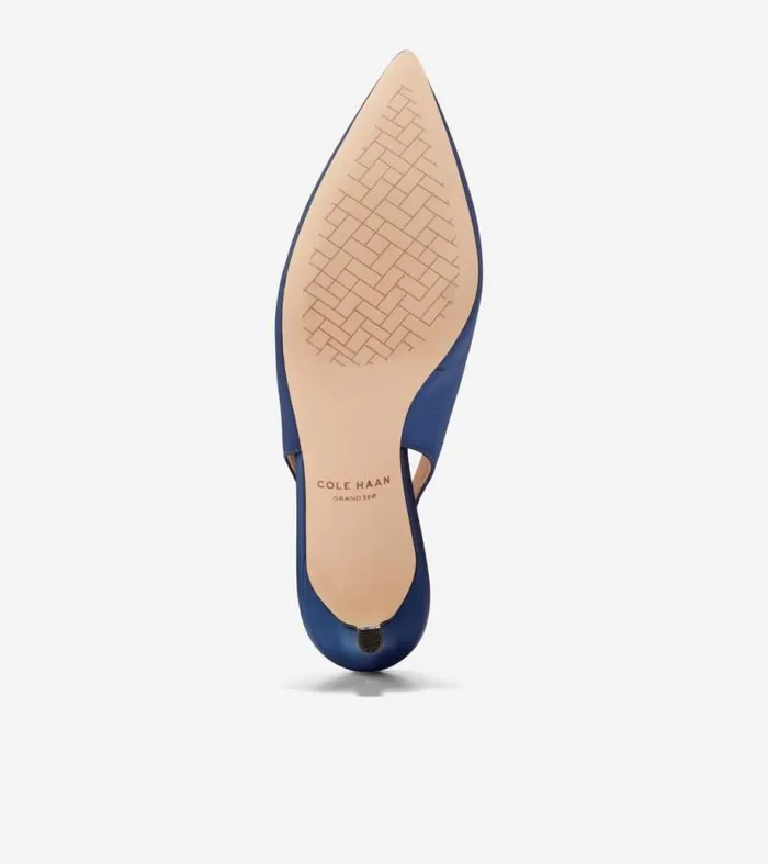 Women Heels and Pumps Cole Haan Vandam Sling Back Pumps Navy Blue