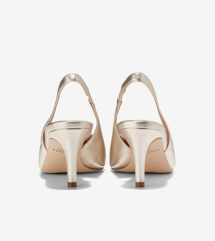 Women Heels and Pumps Cole Haan Vandam Sling Back Pumps Soft Gold