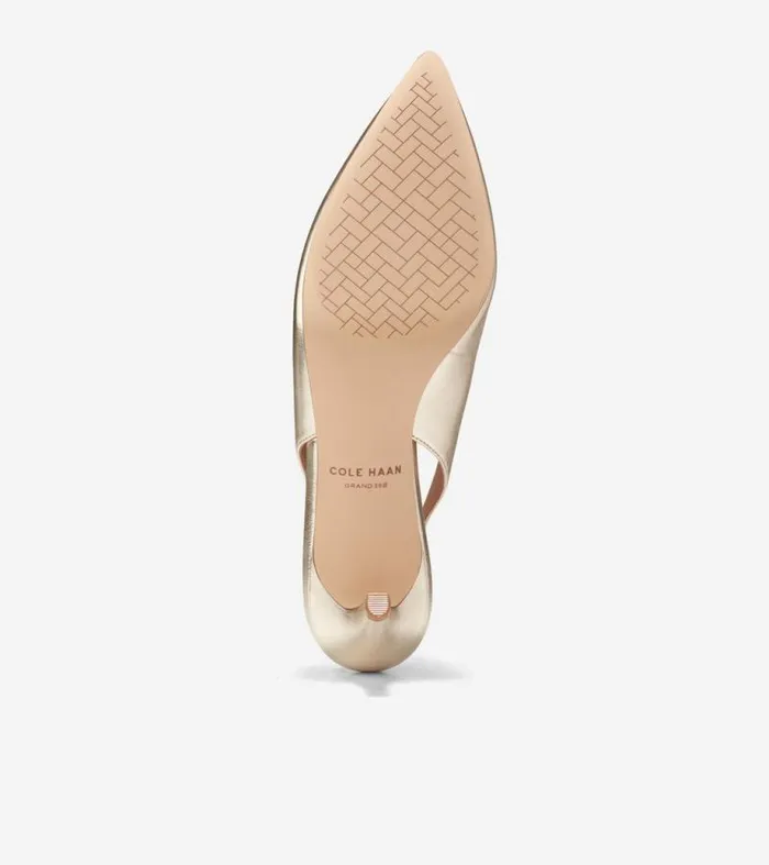 Women Heels and Pumps Cole Haan Vandam Sling Back Pumps Soft Gold
