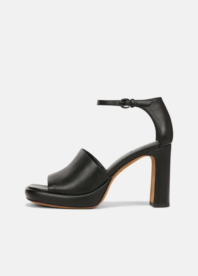 Women Heels Vince Amara Leather Platform Heel Black