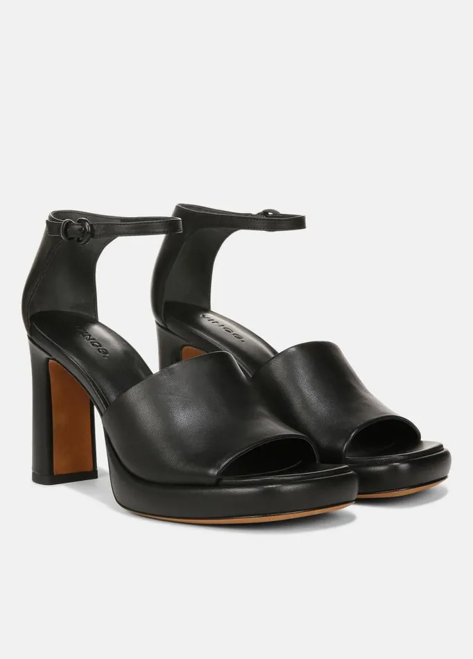 Women Heels Vince Amara Leather Platform Heel Black