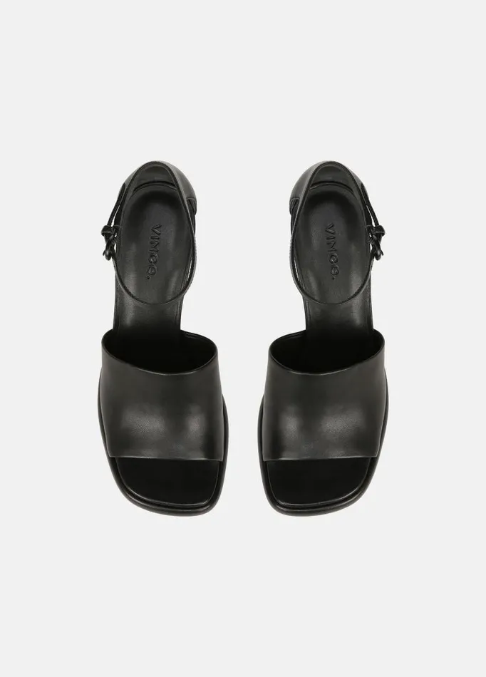 Women Heels Vince Amara Leather Platform Heel Black