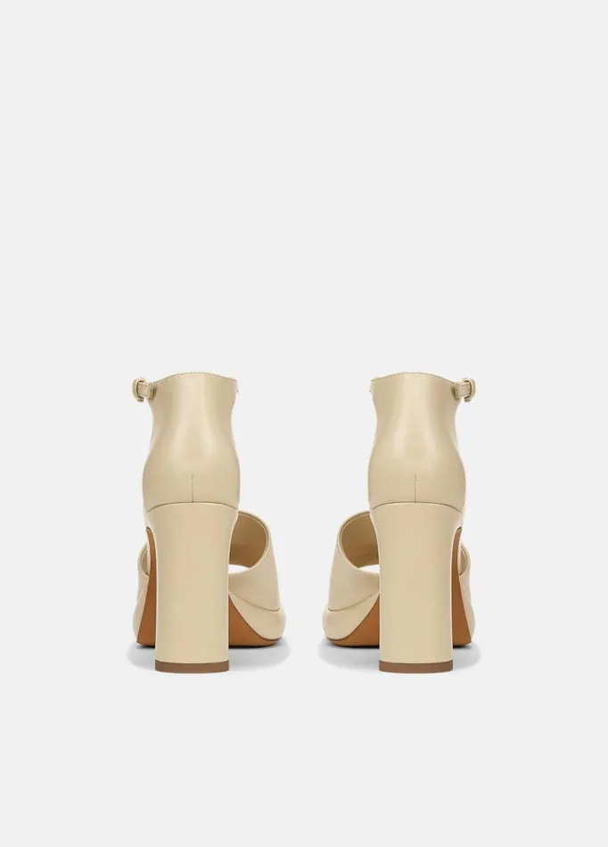 Women Heels Vince Amara Leather Platform Heel Macadamia Beige