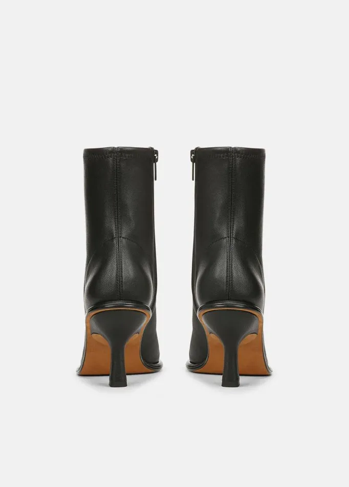 Women Heels Vince Freya Leather Ankle Boot Black