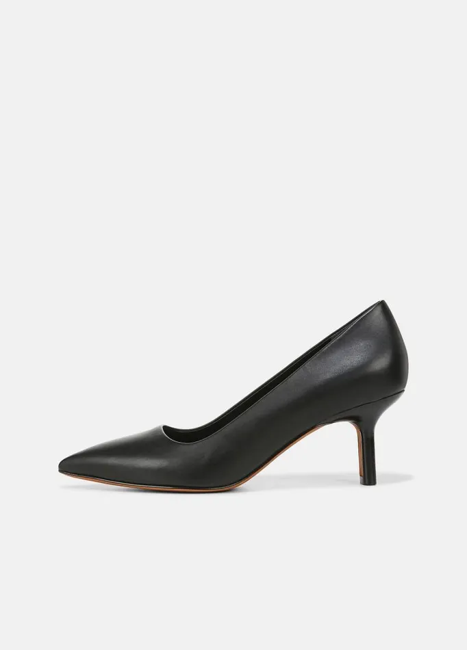 Women Heels Vince Paris Leather Pump Black