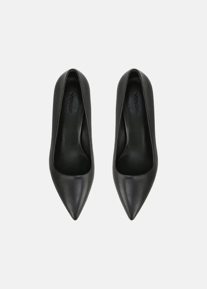 Women Heels Vince Paris Leather Pump Black