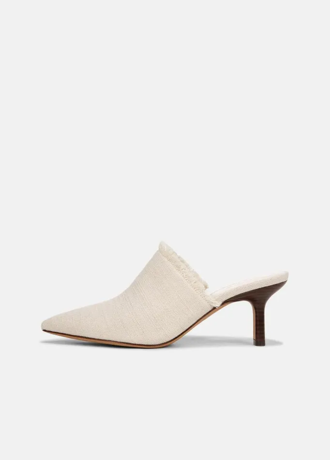 Women Heels Vince Penelope Fray Heeled Mule Moonlight