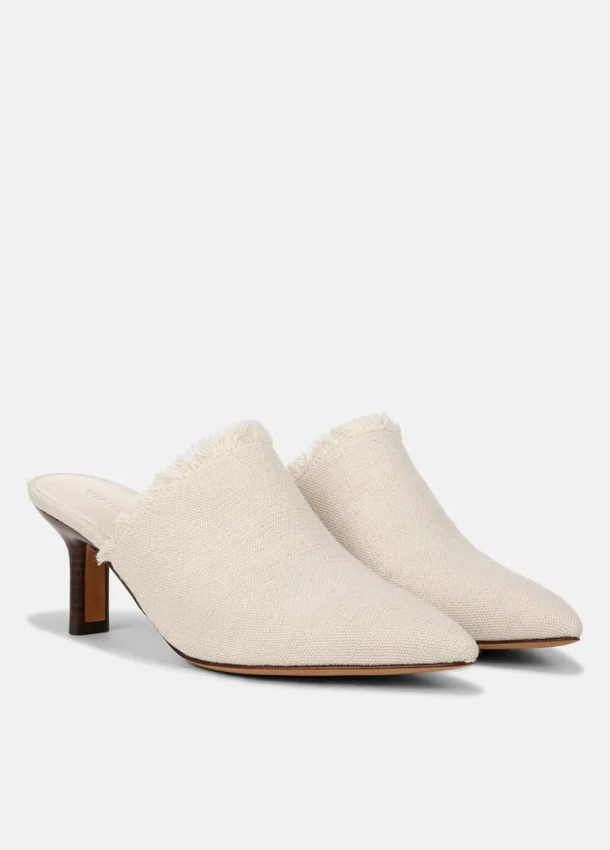 Women Heels Vince Penelope Fray Heeled Mule Moonlight