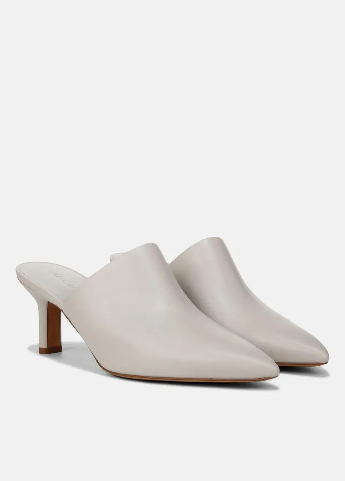 Women Heels Vince Penelope Leather Heeled Mule Horchata