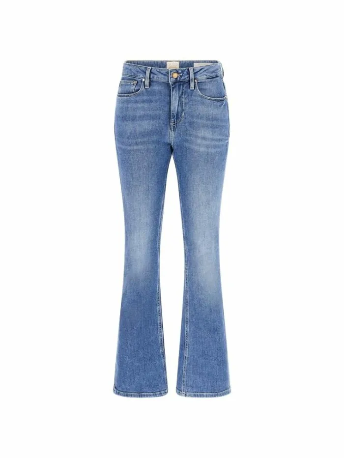 Women High Rise Flare Denim Pant Light Blue Guess Flared And Bootcut