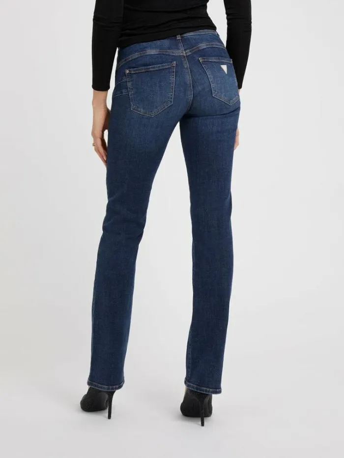 Women High Rise Straight Denim Pant Blue Guess Straight