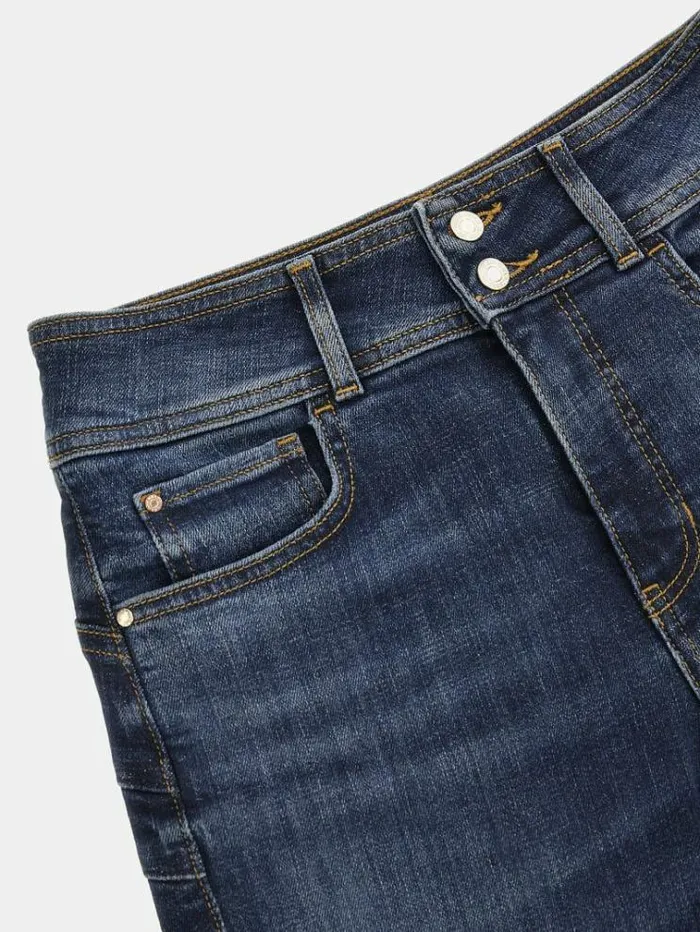 Women High Rise Straight Denim Pant Blue Guess Straight