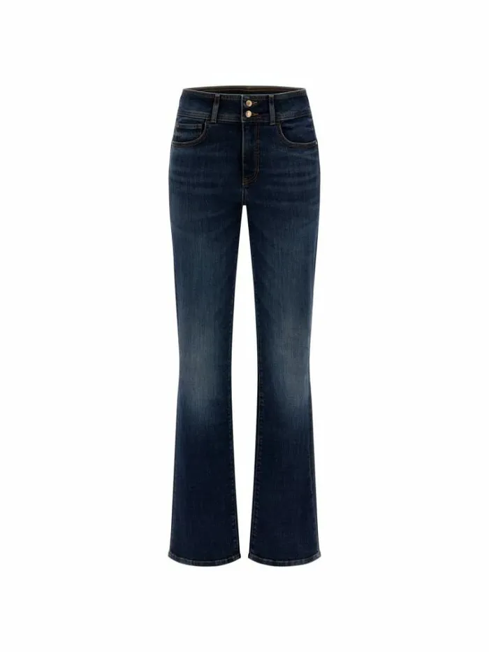 Women High Rise Straight Denim Pant Blue Guess Straight