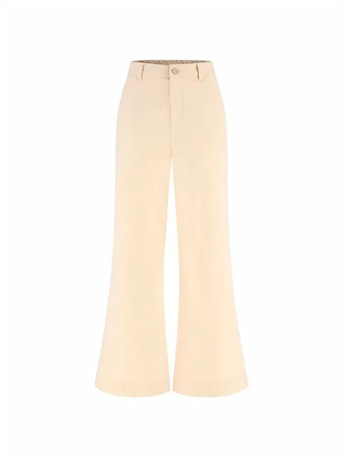 Women High Rise Wide Leg Pant White Guess Trousers
