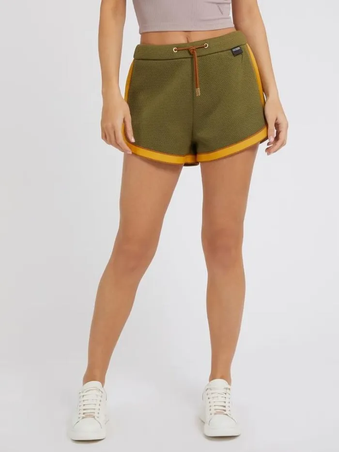 Women Honeycomb Shorts Green Guess Activewear
