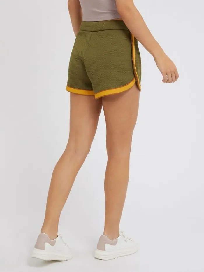 Women Honeycomb Shorts Green Guess Activewear