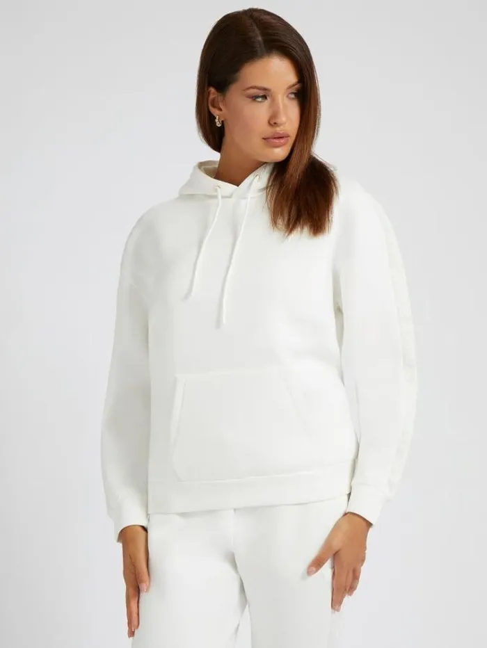 Women Hooded Sweatshirt White Guess Knitwear And Sweatshirts