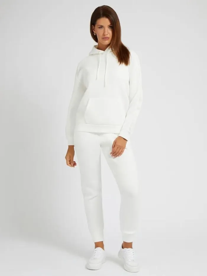 Women Hooded Sweatshirt White Guess Knitwear And Sweatshirts