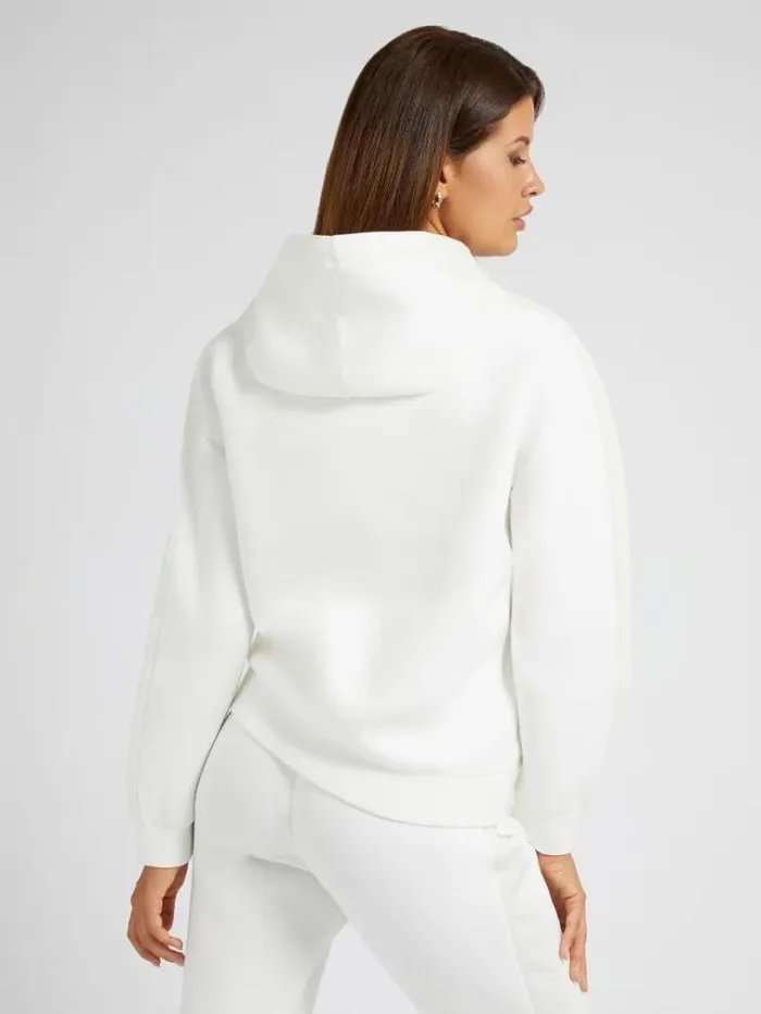 Women Hooded Sweatshirt White Guess Knitwear And Sweatshirts