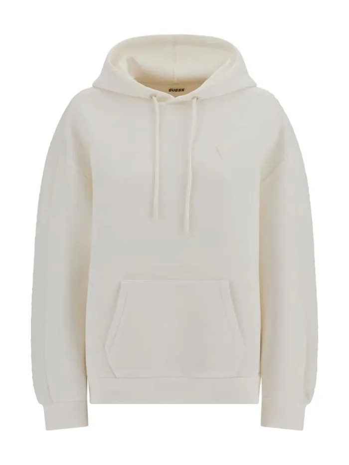 Women Hooded Sweatshirt White Guess Knitwear And Sweatshirts