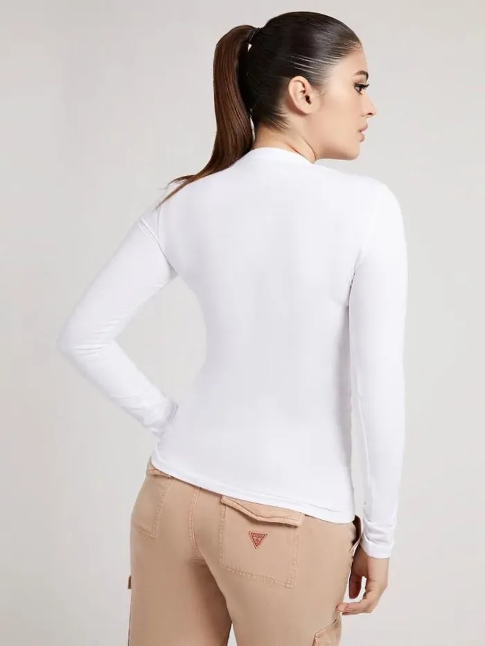 Women Icon Logo Tshirt White Guess Tshirts