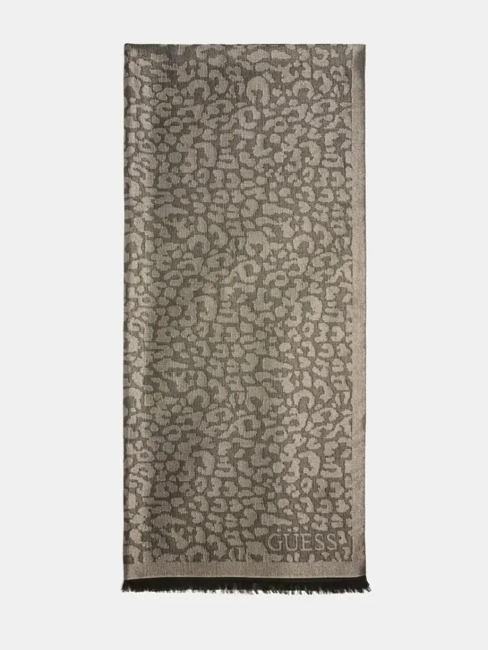 Women Iseline Animalier Scarf Animalier Brown Guess Scarves And Foulards