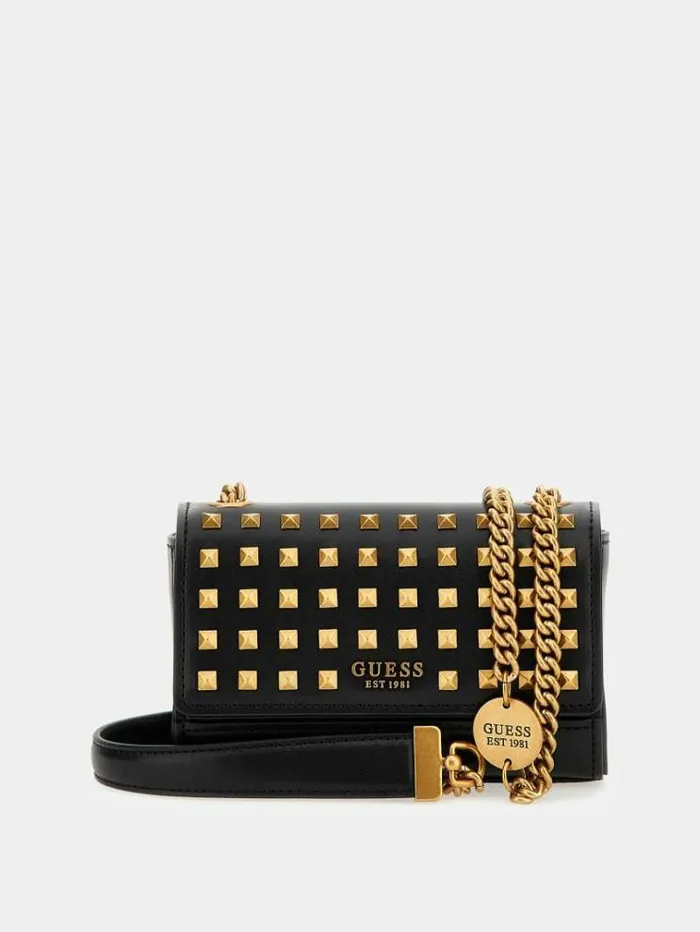 Women Iseline Stud Mini Crossbody Black Guess Crossbody Bags
