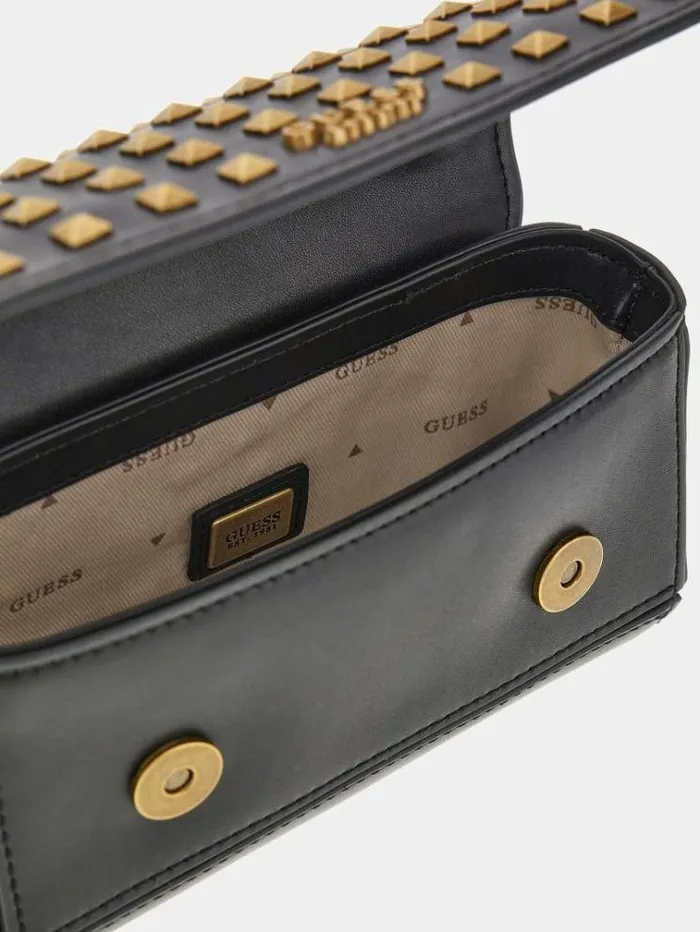 Women Iseline Stud Mini Crossbody Black Guess Crossbody Bags
