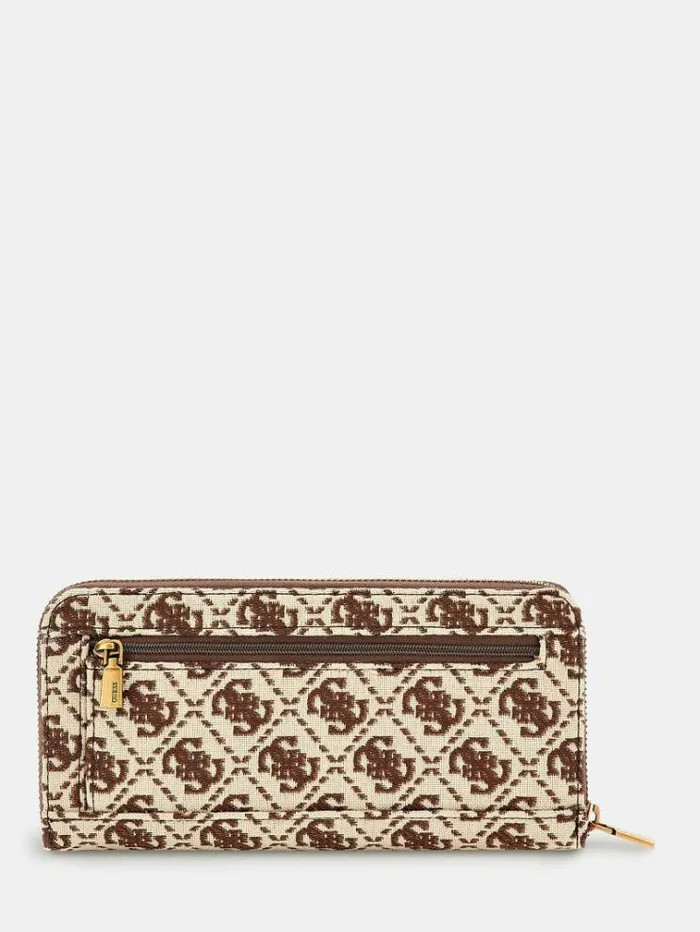 Women Izzy 4g Logo Maxi Wallet Brown Multi Guess Wallets