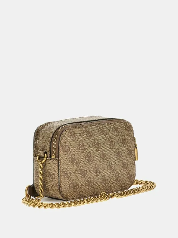 Women Izzy 4g Logo Mini Crossbody Brown Multi Guess Crossbody Bags