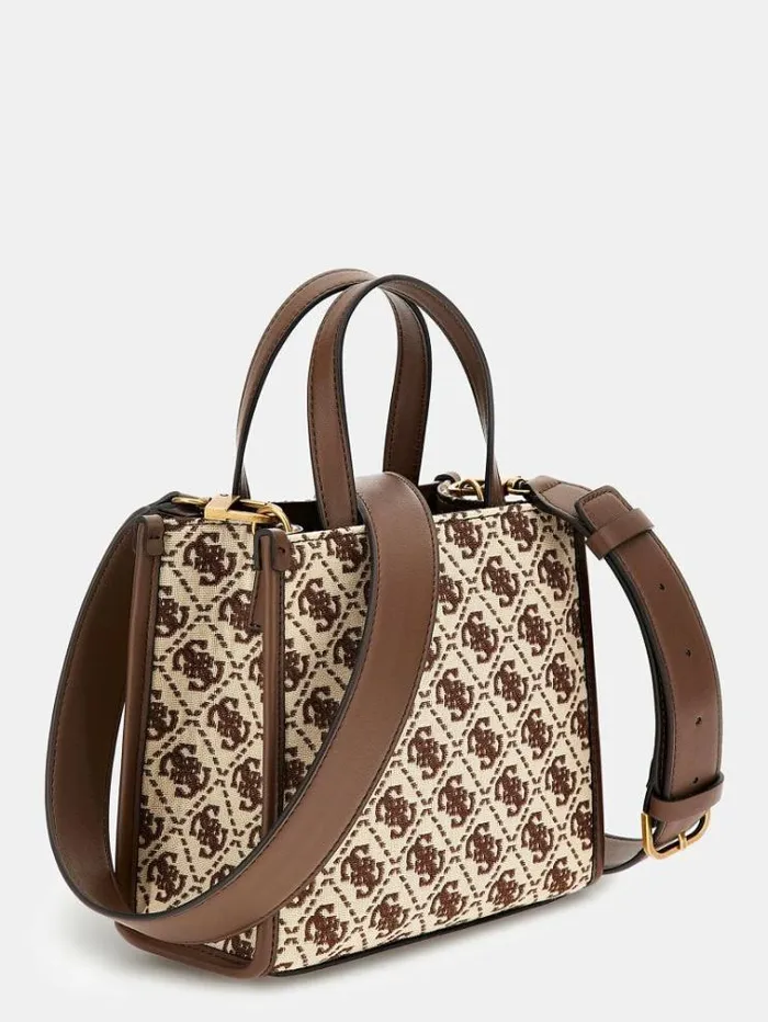 Women Izzy 4g Logo Mini Handbag Brown Multi Guess Handbags