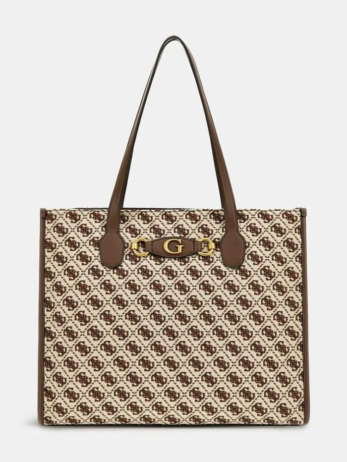 Women Izzy 4g Logo Shopper Brown Multi Guess Shoppers