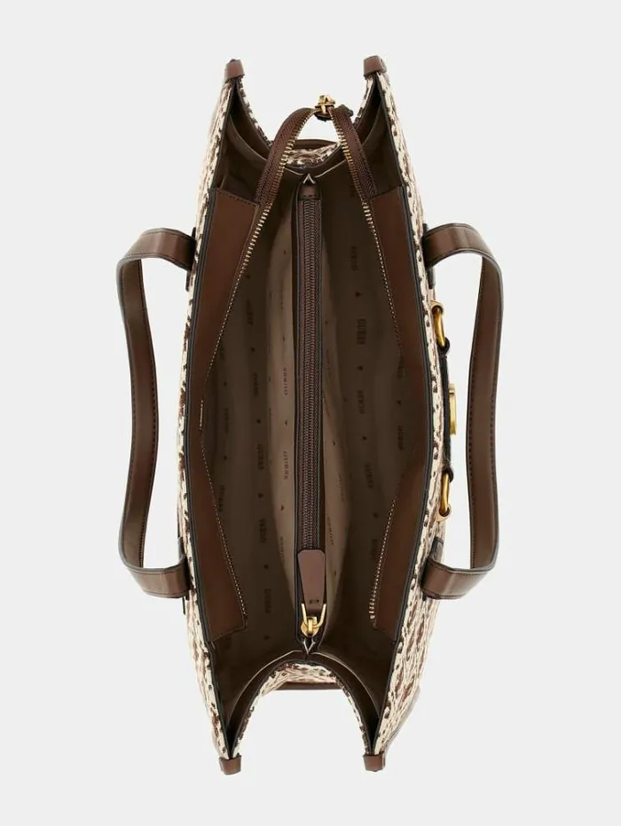 Women Izzy 4g Logo Shopper Brown Multi Guess Shoppers