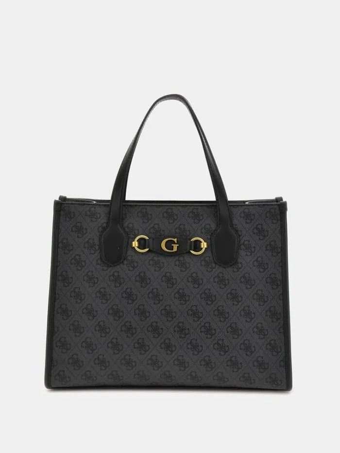 Women Izzy 4g Logo Shoulderstrap Handbag Grey Guess Handbags