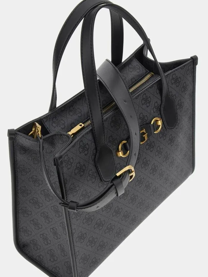 Women Izzy 4g Logo Shoulderstrap Handbag Grey Guess Handbags
