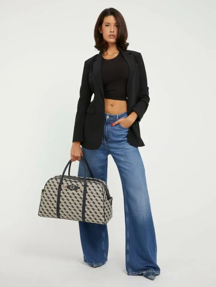 Women Izzy 4g Logo Weekender Bag Dark Blue Guess Travel Bags