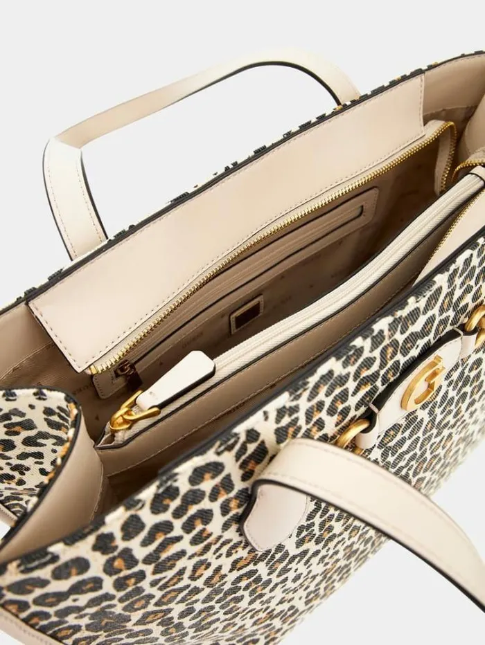 Women Izzy Animalier Shopper Animalier Brown Guess Shoppers
