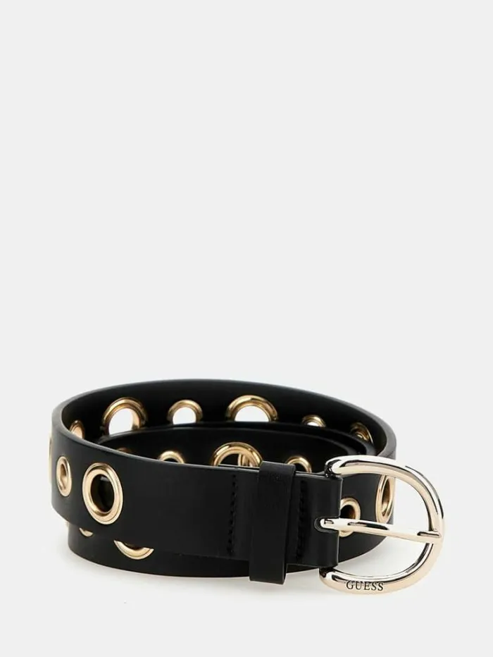 Women Izzy Eyelet Belt Black Guess Belts