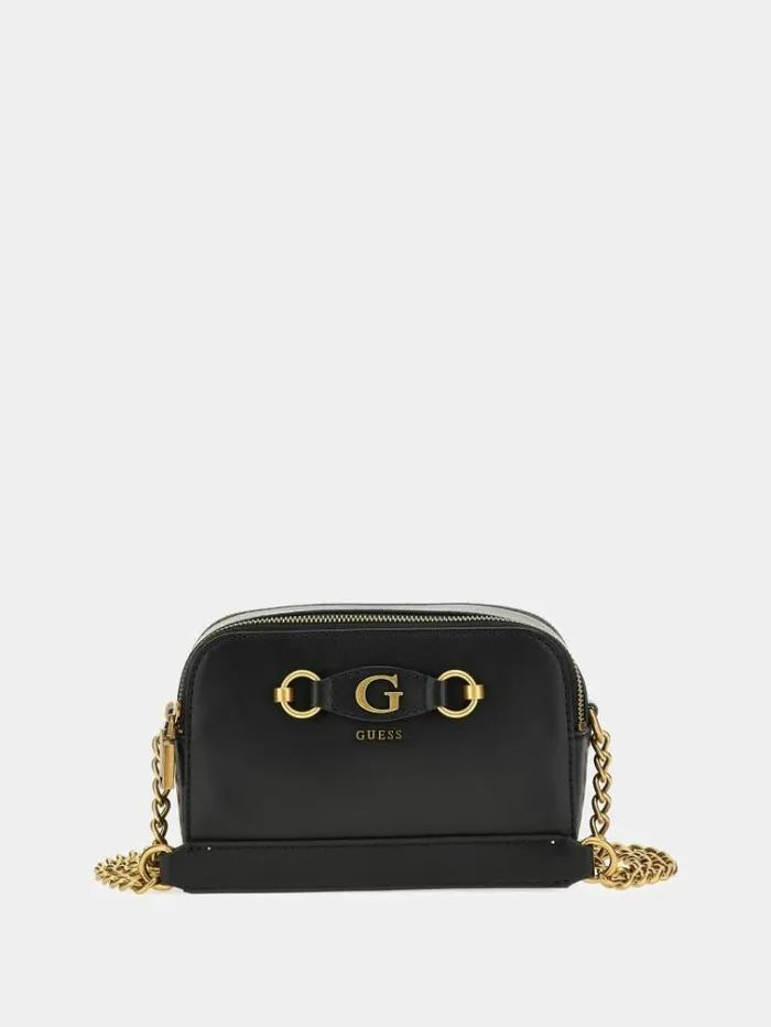 Women Izzy Mini Crossbody Black Guess Crossbody Bags