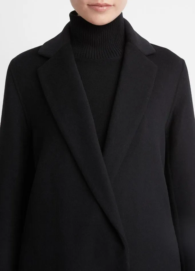 Women Jackets and Outerwear Vince Classic Straight Coat Black