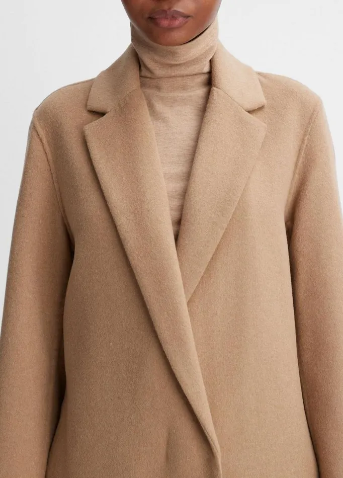 Women Jackets and Outerwear Vince Classic Straight Coat Camello