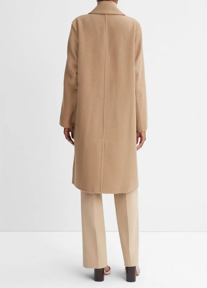 Women Jackets and Outerwear Vince Classic Straight Coat Camello