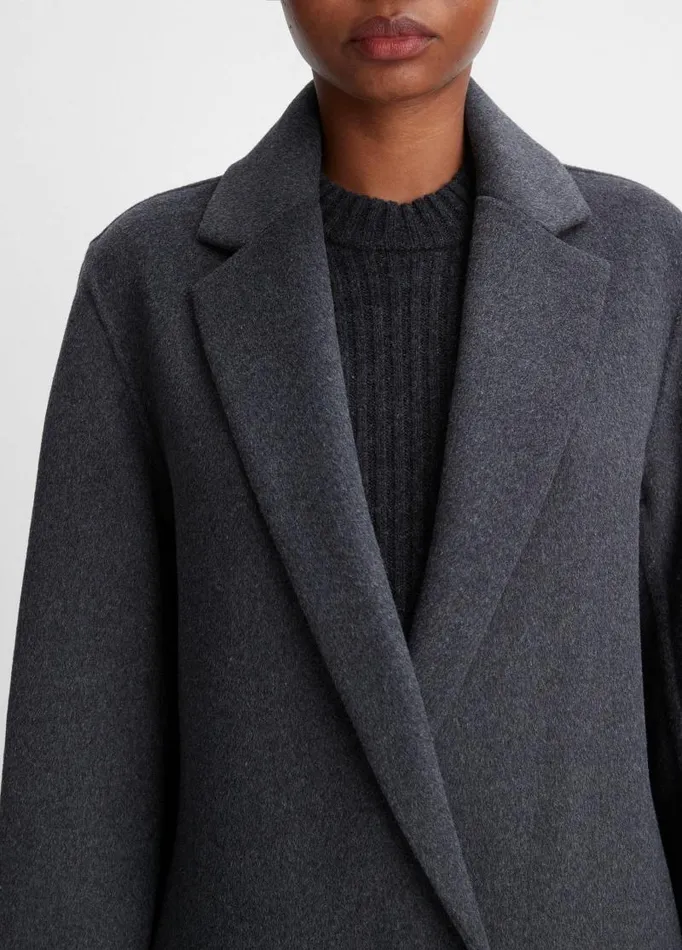 Women Jackets and Outerwear Vince Classic Straight Coat Charcoal