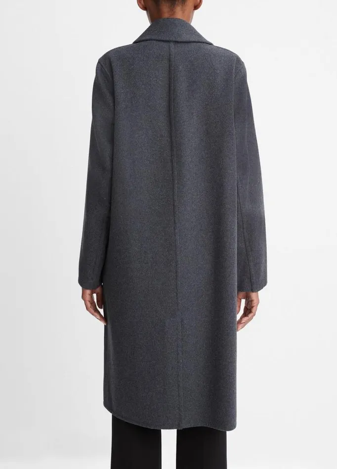 Women Jackets and Outerwear Vince Classic Straight Coat Charcoal