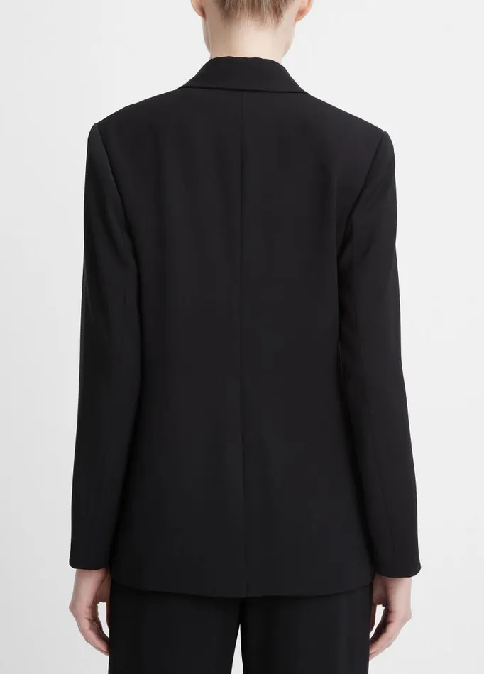 Women Jackets and Outerwear Vince Crepe DoubleBreasted Blazer Black