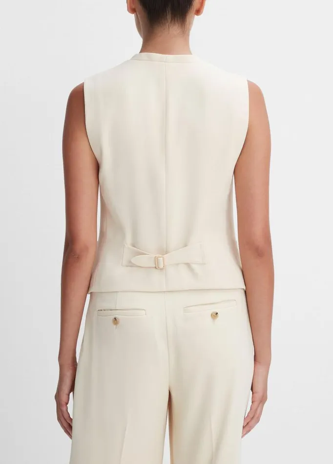 Women Jackets and Outerwear Vince Crepe Vest Birch